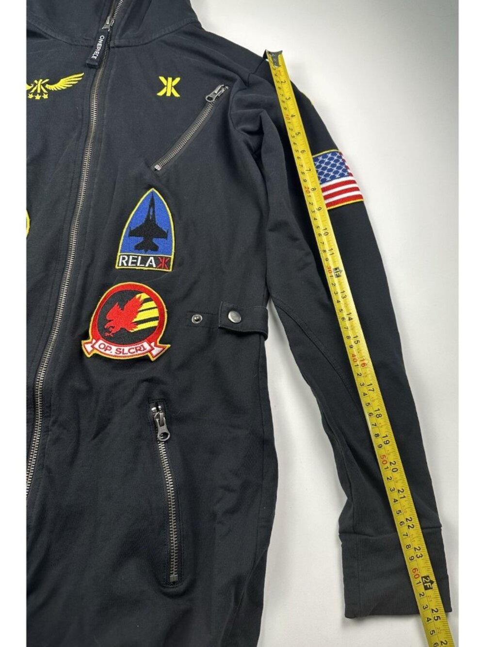 Onepiece Aviator Jumpsuit Top Gun Full Zip Black Cargo Pockets Men's S Norway - Picture 9 of 14